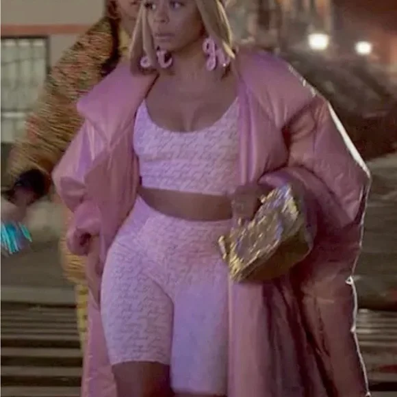 Baby Phat NWT Pink Logo Print Chain Bralette & Biker Shorts Size Small Medium - Picture 16 of 16